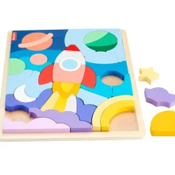 Puzzle Espacial de Madera con 42 Piezas