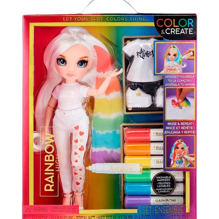 Rainbow High Colour & Create Muñeca Ojos Azules