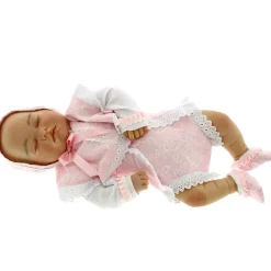 Reborn Bebé Leo Dormido con Traje Rosa