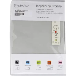 Sabana bajera minicuna 50*80 gris
