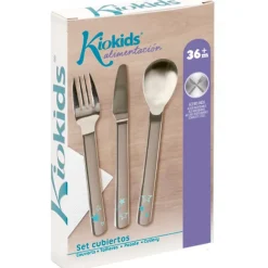 Set Cubiertos Inox Azul