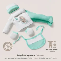 Set Nacimiento de 0-6m 5 piezas Elefante Menta