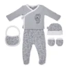 Set Nacimiento de 0-6m 5 piezas Animals Gris