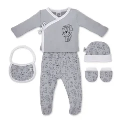 Set Nacimiento de 0-6m 5 piezas Animals Gris