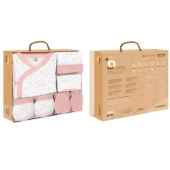 Set Nacimiento de 0-6m 5 piezas Flores Rosa