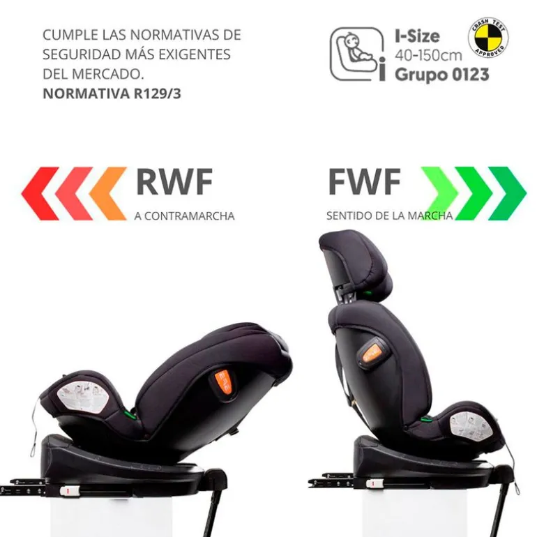 Silla coche Alea 40-150cm c/ pata Gris