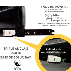 Silla coche Alea 40-150cm c/ pata Gris