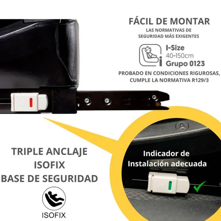 Silla coche Alea 40-150cm c/ pata Gris