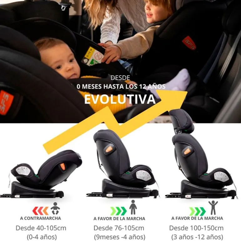 Silla coche Alea 40-150cm c/ pata Gris