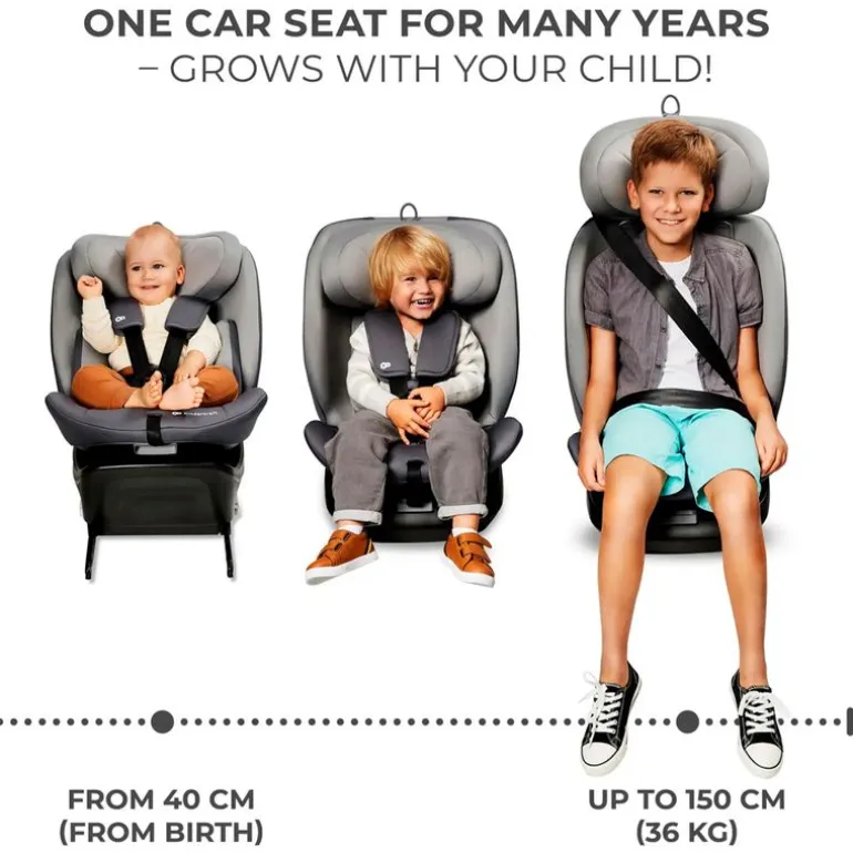 Silla coche I-Grow i-Size 40-150 Top Tether Gris
