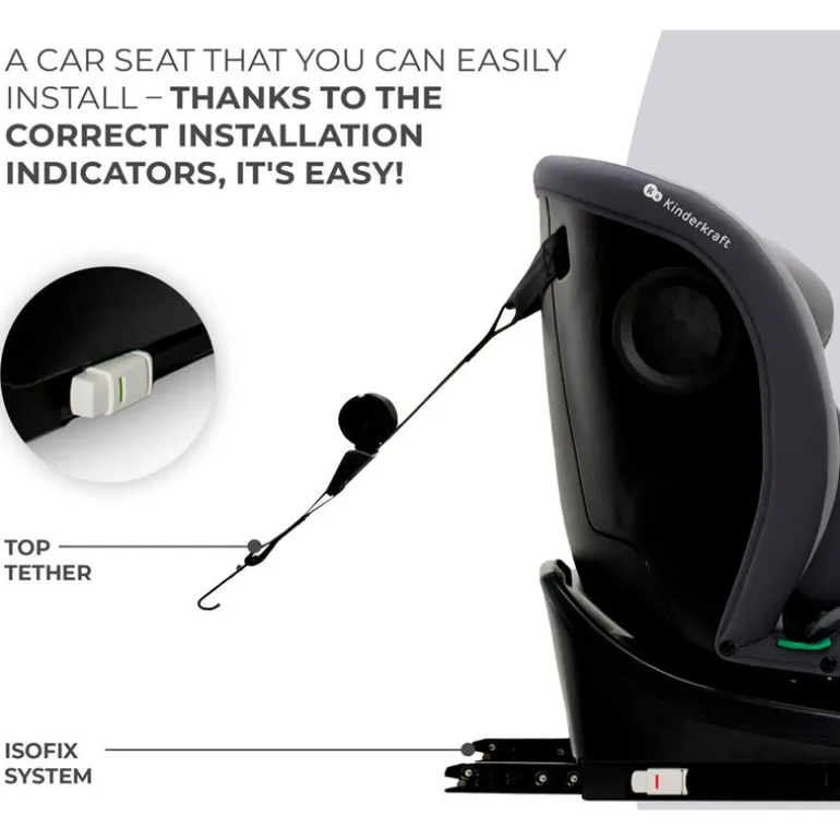 Silla coche I-Grow i-Size 40-150 Top Tether Gris