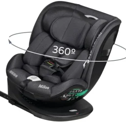 Silla coche Milos 40-150 cm top tether Negro