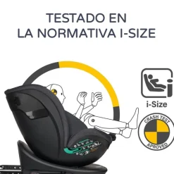 Silla coche Milos 40-150 cm top tether Negro