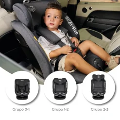 Silla coche Milos 40-150 cm top tether Negro