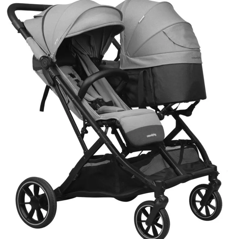 Silla Gemelar Tour Twin Max + 2 capazos Grey