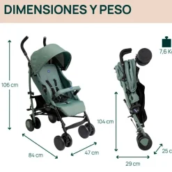 Silla paseo Echo Lite 22kg Moss Verde