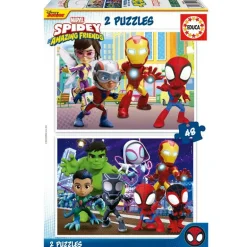 Spiderman y sus Amigos Puzzle 2x48 Piezas