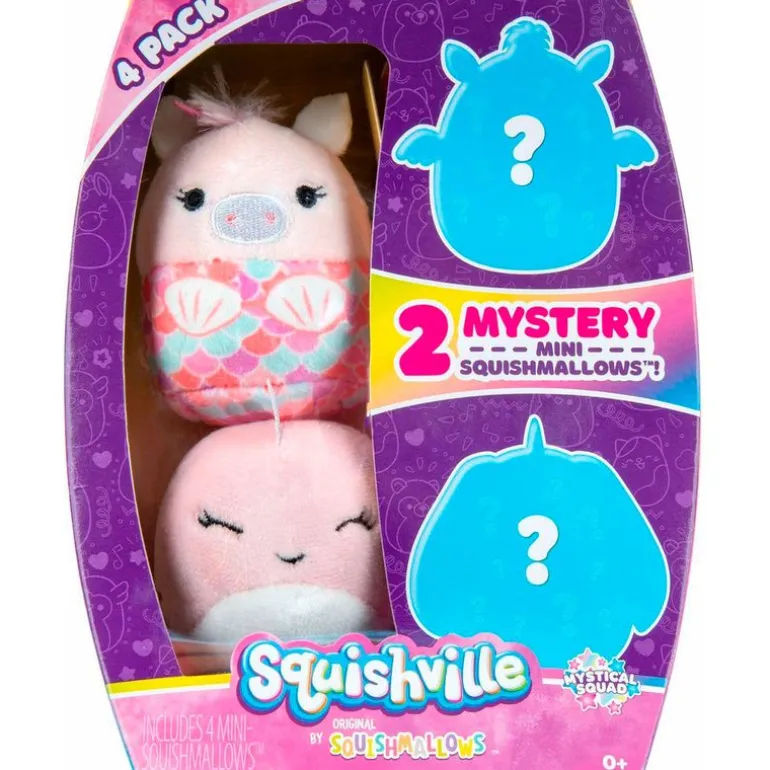 Squishmallows Squishville Pack 4 Personajes STD