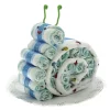 Tarta de pañales con forma de Caracol con muselina azul