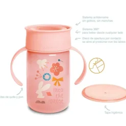 Taza 360º +12m de 340ml Forest Rosa