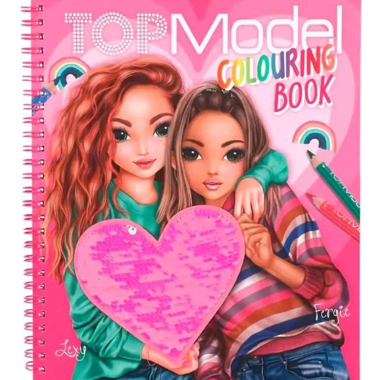 Top Model Libro Colorear con Lentejuelas