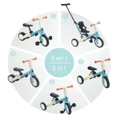 Triciclo multifuncion 5 en 1 Gyro Grey