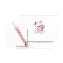 Triptico Sábanas cuna de 120*60 Osito Bco/ Rs