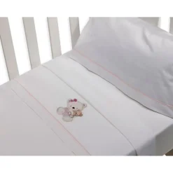 Triptico Sábanas cuna de 120*60 Osito Bco/ Rs