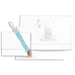 Triptico Sábanas cuna de 120*60 Elefante Bco/Az