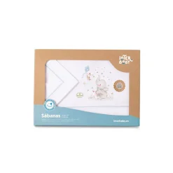 Triptico Sábanas cuna de 120*60 Elefante Bco/Az