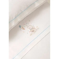 Triptico Sábanas cuna de 120*60 Elefante Bco/Az