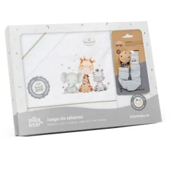 Triptico Sábanas cuna de 120*60 Jirafa Broche