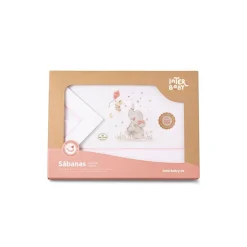 Triptico Sábanas cuna de 120*60 Elefante Bco/Rs