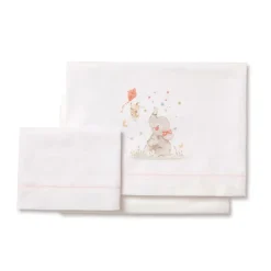Triptico Sábanas cuna de 120*60 Elefante Bco/Rs