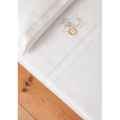 Triptico Sábanas cuna de 120*60 Animalitos Bco/Gri