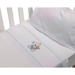 Triptico Sábanas cuna de 120*60 Osito Bco/Az