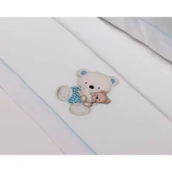 Triptico Sábanas cuna de 120*60 Osito Bco/Az