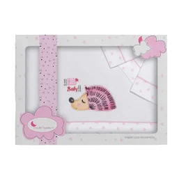 Tríptico Sábanas Cuna 60*120 cm Erizo Rosa
