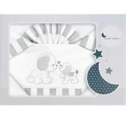 Tríptico Sábanas Para Cuna 60*120 Perrito Gris