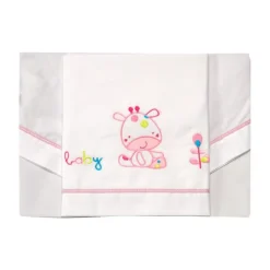 Tríptico sábanas 140x80 Jirafa Rosa