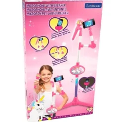 Unicornio Micrófono con Pie Luminoso y Altavoz